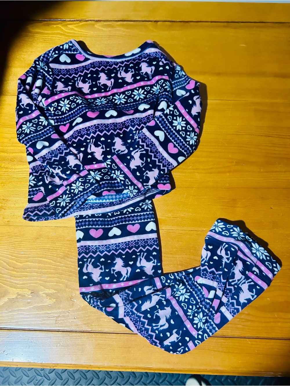 (3/$10) George Navy, Pink and White Unicorn Fleece Pajama Set